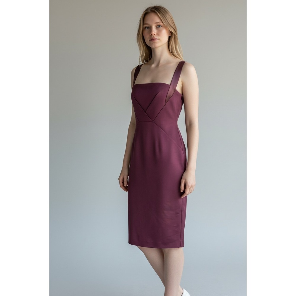 Dion Lee Deep Purple Sheath Midi Dress Women's Size‎ 6 Elegant Cocktail Bodycon